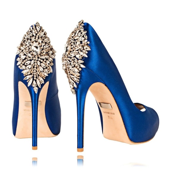 Badgley Mischka Shoes - Badgley Mischka Kiara Royal Blue Crystal Heels